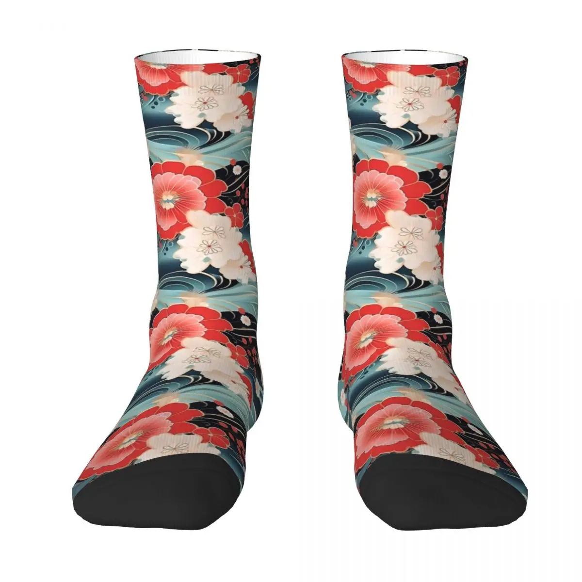 Japanese Art Stockings kimono pattern Design Gothic Socks Winter Anti Slip Socks Couple Outdoor High Quality Socks