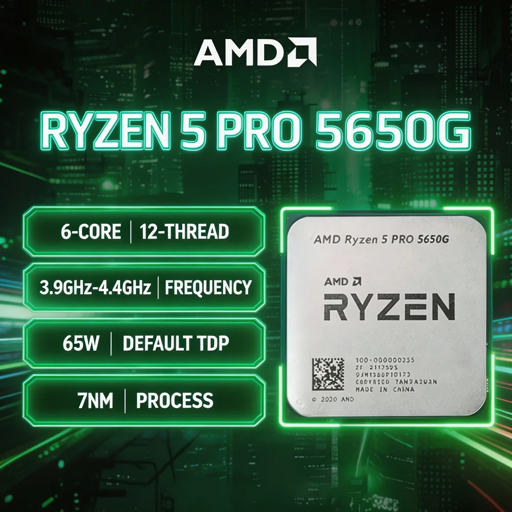 

AMD Ryzen 5 5650G Zen3 Tray CPU AM4 Socket 7NM 3.9GHz Boost 4.4GHz Home Office Gaming Processor