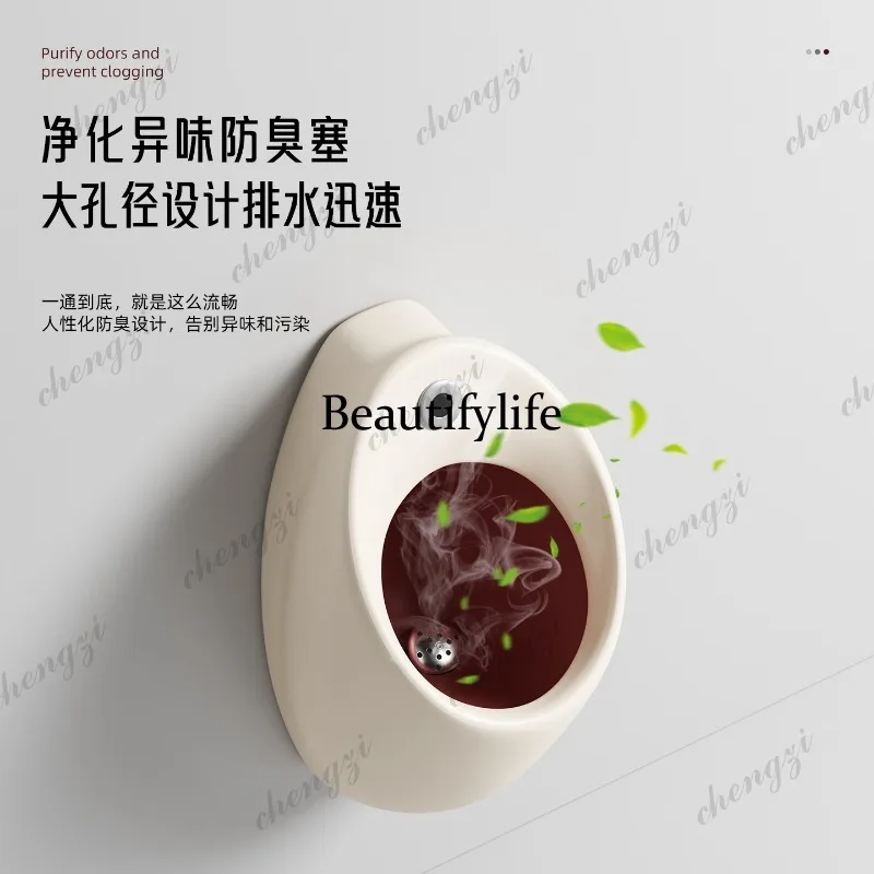 H134 ceramic wall-mounted urinal hotel shopping mall integrated induction urinal view 4