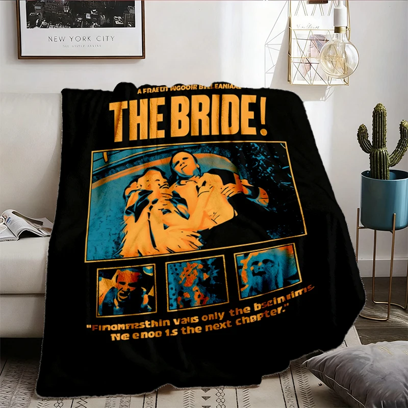The Bride! T-Flannel Blanket. Jessie Buckley Gothic Horror Shirt, Horror Movie Fan Cozy Blanket
