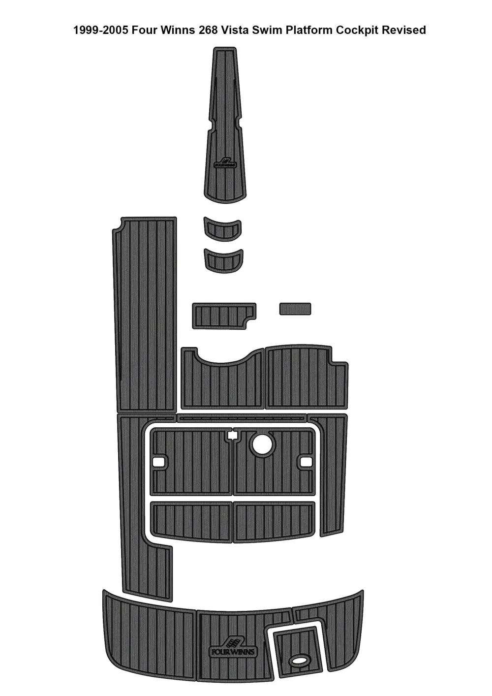 

1999-2005 Four Winns 268 Vista Swim Platform Кокпит Лодка EVA Напольный коврик из тикового дерева SeaDek Самоклеящийся стиль Gatorstep SLKV5