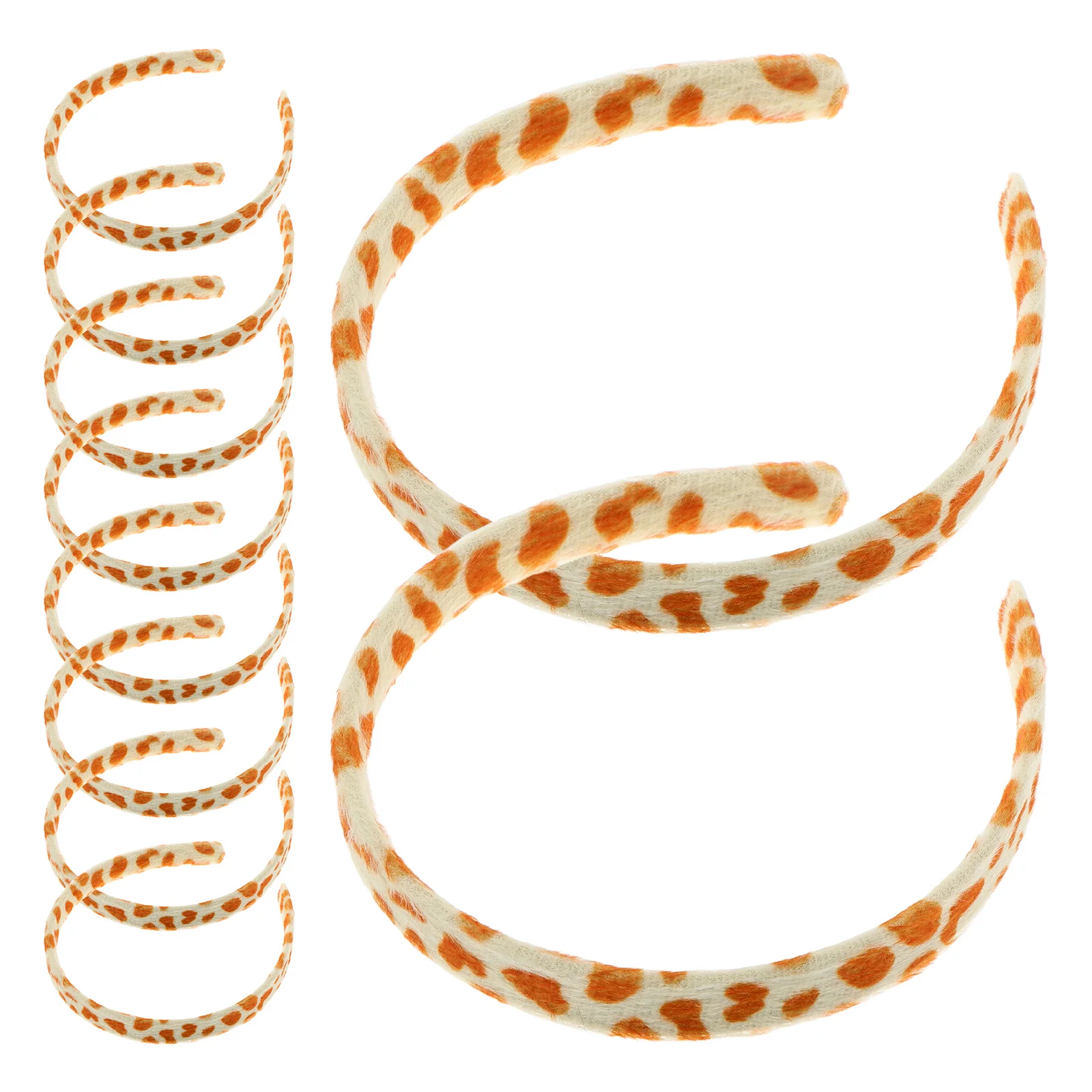 

10Pcs Headband Material 15Mm Flat Cloth Covered DIY Base Non-Slip Easy Holiday New Year Animal Print Headband Hard Hair Band