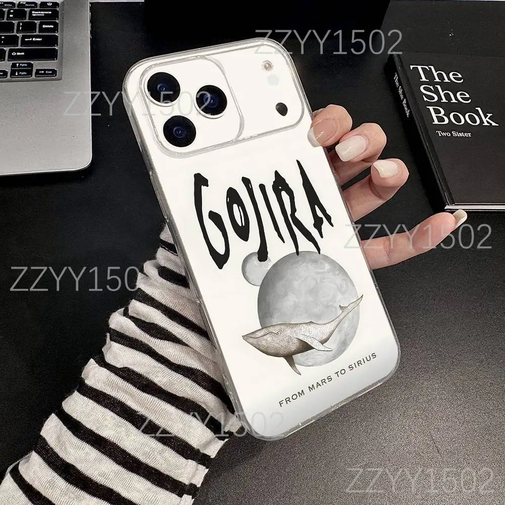 Coque de téléphone Band G-GojiraS Mea Culpa pour iPhone 17,16,15,14,13,12,11 Pro,Max,Plus,X,XS,XR,SE4,E Mini, transparente et souple