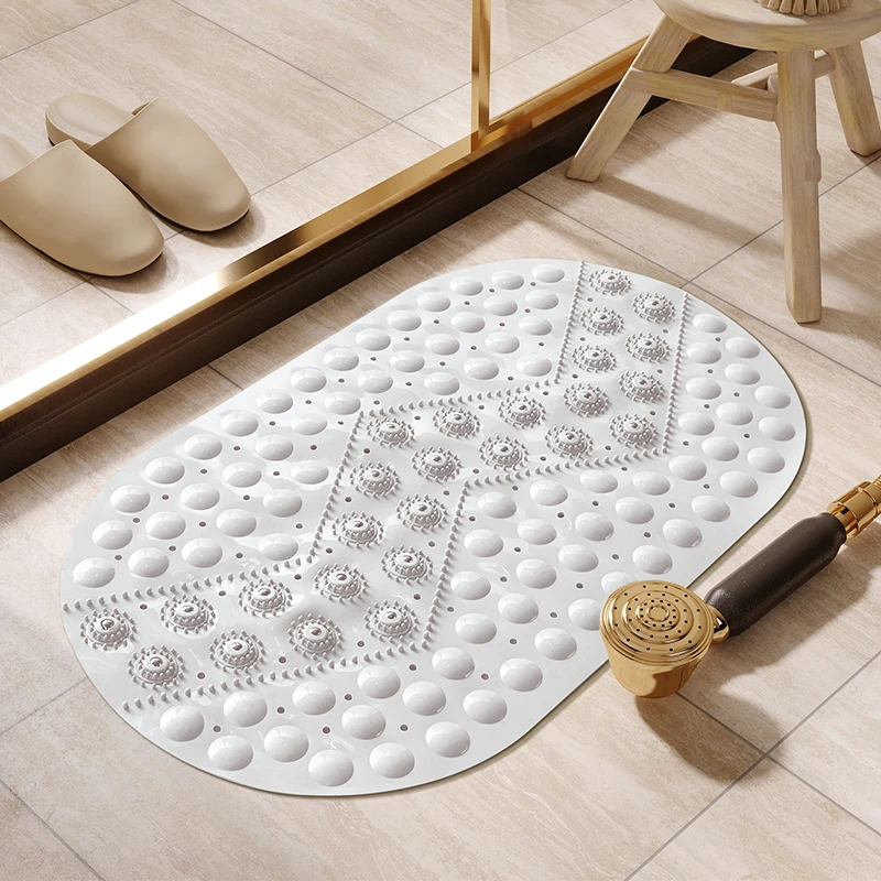 Anti-skid Bath Mats Rectangle Soft Shower Bathroom Massage Mat Suction Cup Non-slip Bathtub Carpet Bathroom Mat Foot Pad