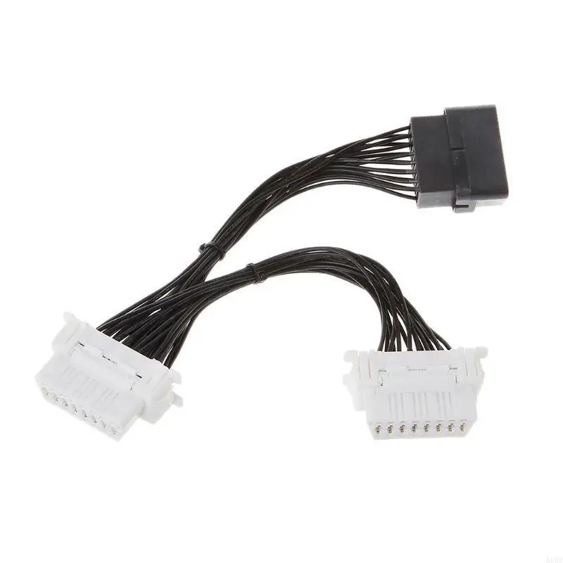X6HF 16 pin OBD2 OBD 2 OBDii Splitter Extension Cable Male to Two Female Y Cable