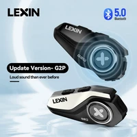 Lexin-G2P casco de motocicleta intercomunicador Bluetooth hasta pares 6 conductores y diseño de botones grandes carcasa de patrón intercambiable 120 KM/H