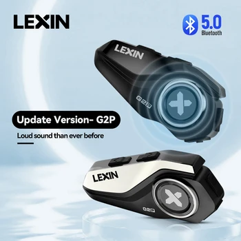 Lexin-G2P casco de motocicleta intercomunicador Bluetooth hasta pares 6 conductores y diseño de botones grandes carcasa de patrón intercambiable 120 KM/H