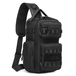 OZUKO Large Capacity Men Chest Bag Waterproof Outdoor Sports Tactical Male Shoulder Bag High Quality Crossbody Sling Bags