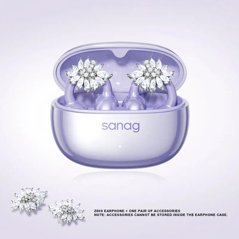 Sanag Z60S Oorclip op OWS-oortelefoon HiFi-geluid Open oordopjes Audífonos Bluetooth draadloze hoofdtelefoon Flash-verkoop Headsed