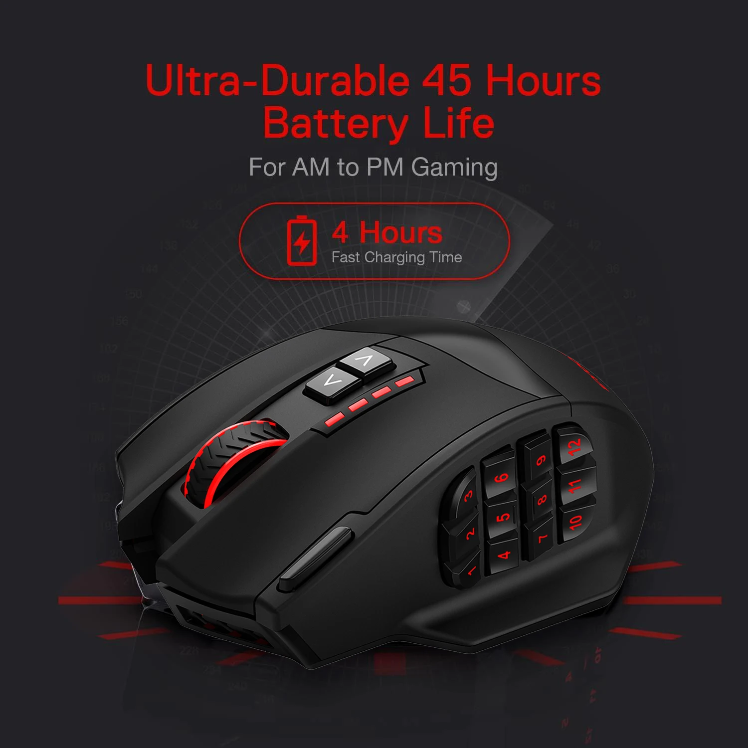 Redragon m913 impacto elite com fio mouse para jogos sem fio com 16 botões programáveis 16000 dpi jogo ratos para computador portátil