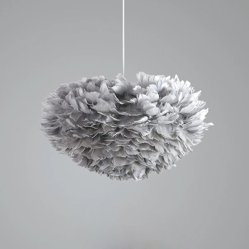 

Подвесной светильник с перьями ручной работы в скандинавском стиле E27, подвесной потолочный светильник для спальни, ресторана, обеденного стола, домашнего декора