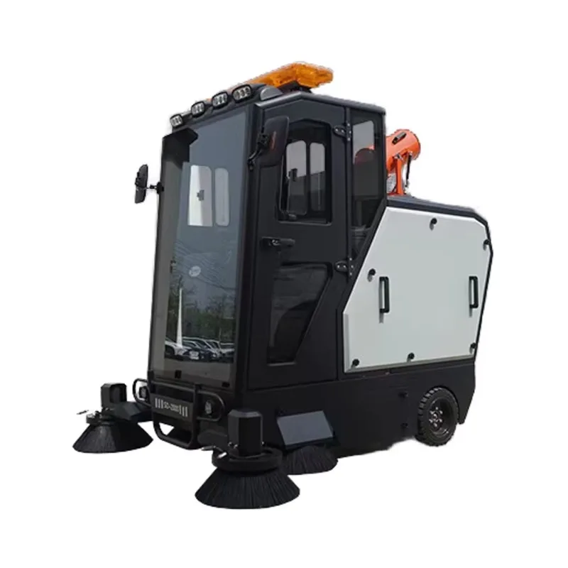 Electric Road Sweeper Reinforced Brush Site Cleaning Machine For Quarry Plant Road Rock Dust Gravel Clearing Construction