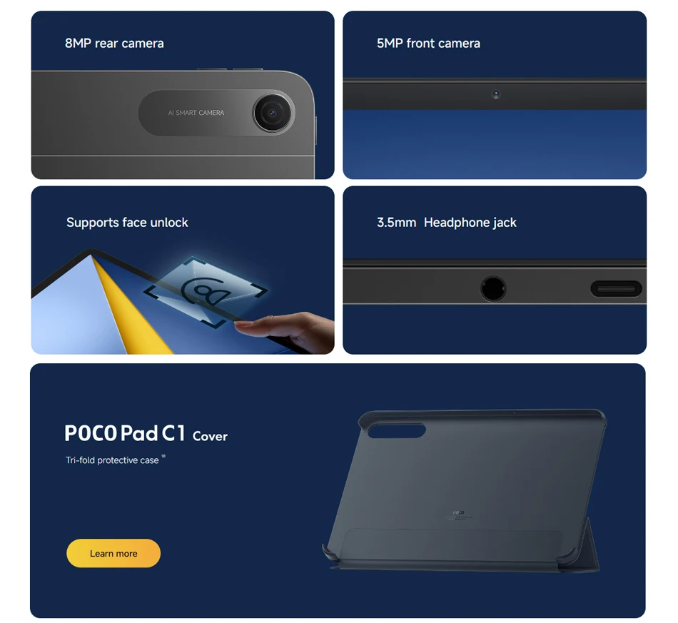 Global Version POCO Pad C1 9.7"2K 120Hz crystal-clear display Wi-Fi 8MP Snapdragon® 6s 4G Gen 2 Mobile Platform 7600mAh