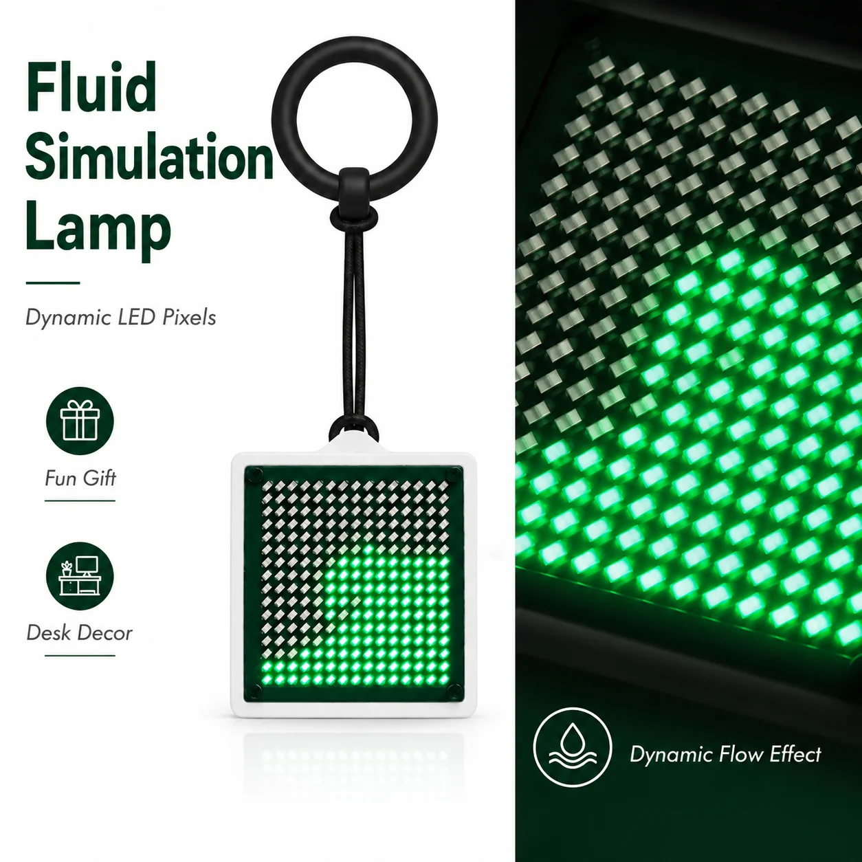 LED Liquid Motion Lamp Cyber Dynamic Water Flow Heartbeat Love Display Shake Activated Desk Ornament Stress Relief Fidget Toy