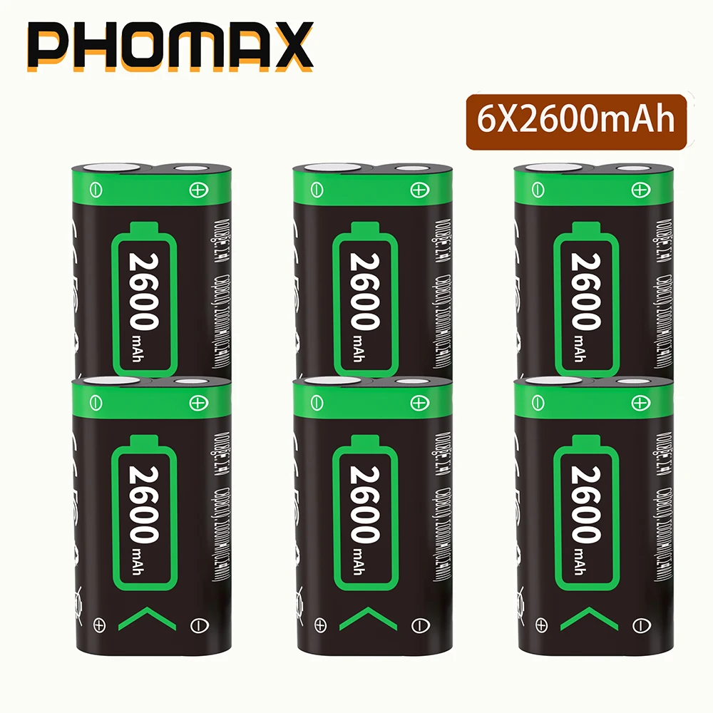 PHOMAX 2600mAh Rechargeable Battery High Capacity Batteries LCD USB Smart Charging Charger For Xbox Controller One/Series/X/S