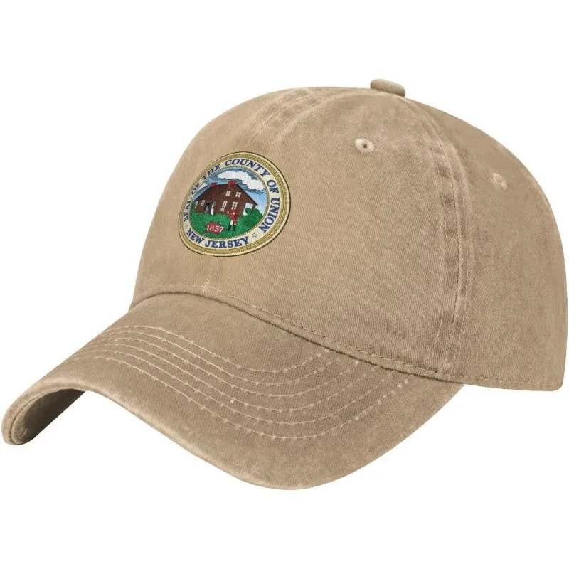 Union-County-New-Jersey-Seal-Baseball-Cap-Washed-Cotton-Dad-Hat-Adjustable-Outdoor-Sun-Protection