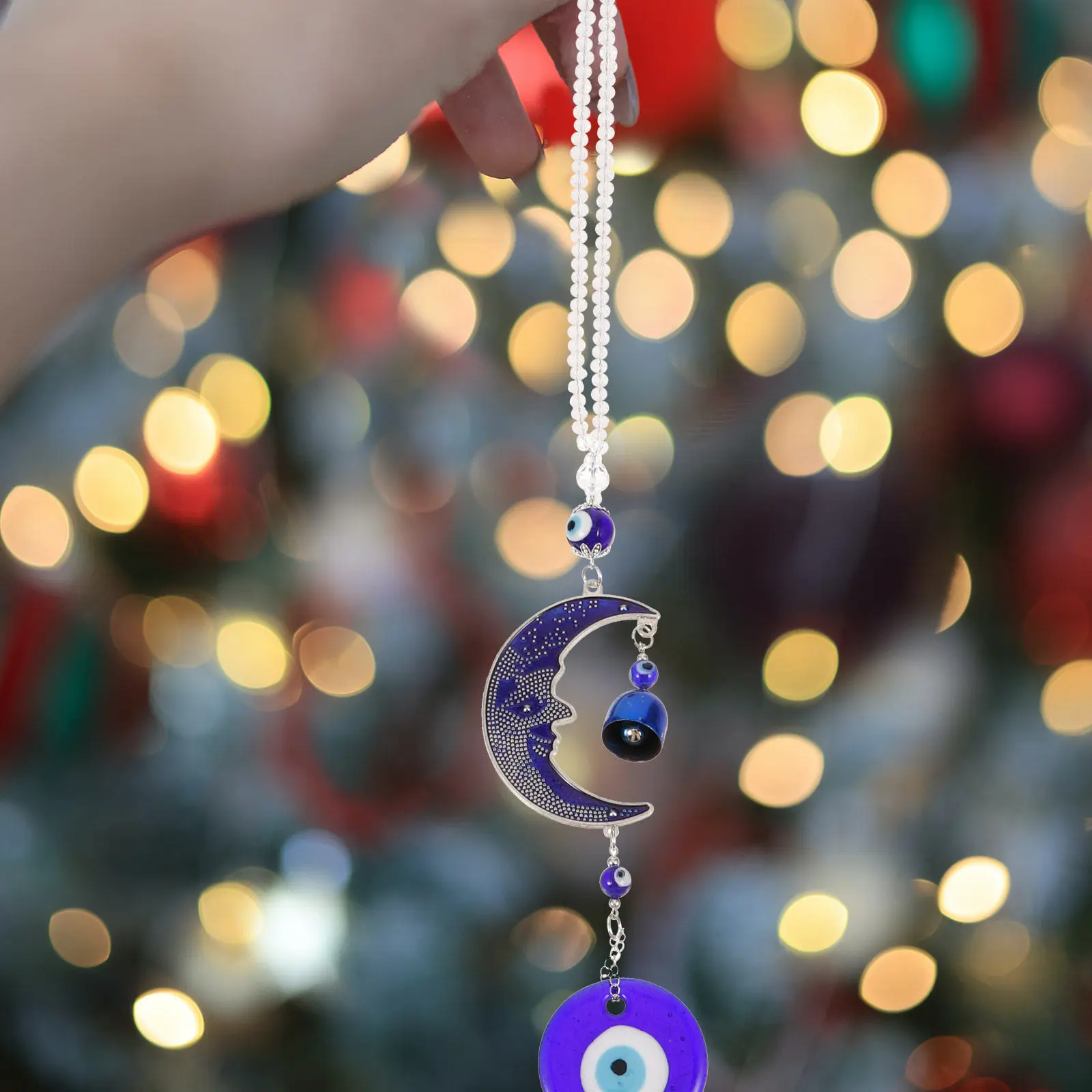 Evil Eye Car Hanging Ornament Crystal Wind Chime Rear View Mirror Accessory Eye Decor for Vehicle Protection Style
