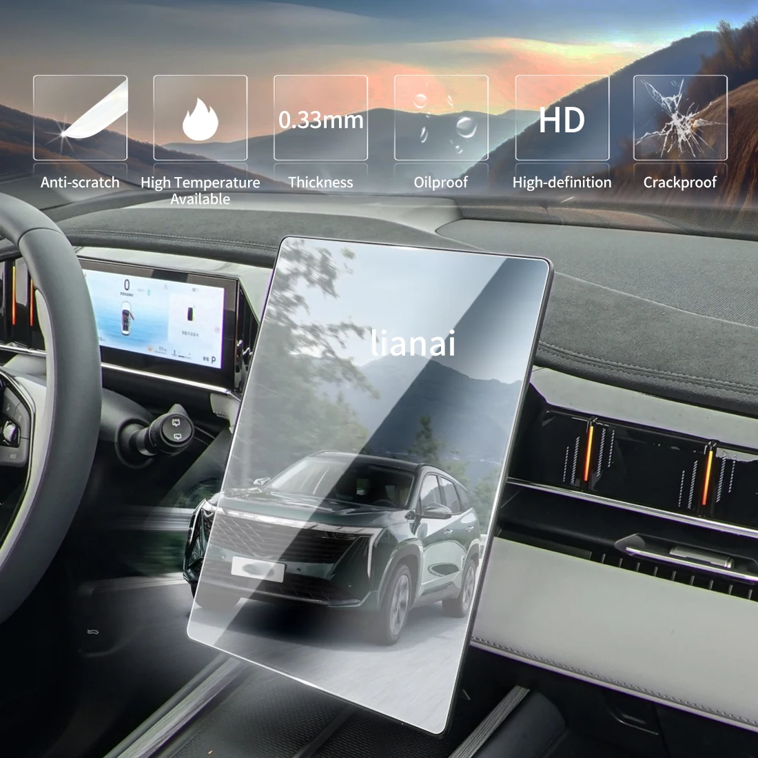 Screen Protector for 26 Geely Atlas pro Tempered Glass GPS display Video Navigator Car Stickers Scratch-resistant supplies