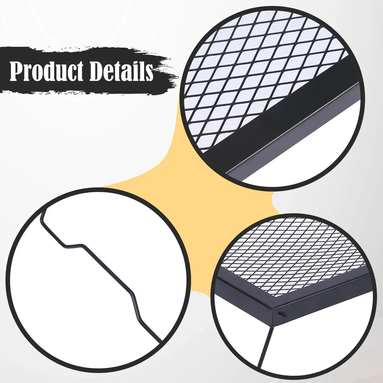 

Heavy Duty Folding Campfire Grill Grate Portable Metal Table Compact Cooking Rack for Outdoor Camping BBQ and Picnics