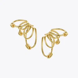 ENFASHION Multilayer Circle Ear Cuff Clip On Earrings For Women Gold Color Rock Earings Without Piercing Fashion Jewelry E201174