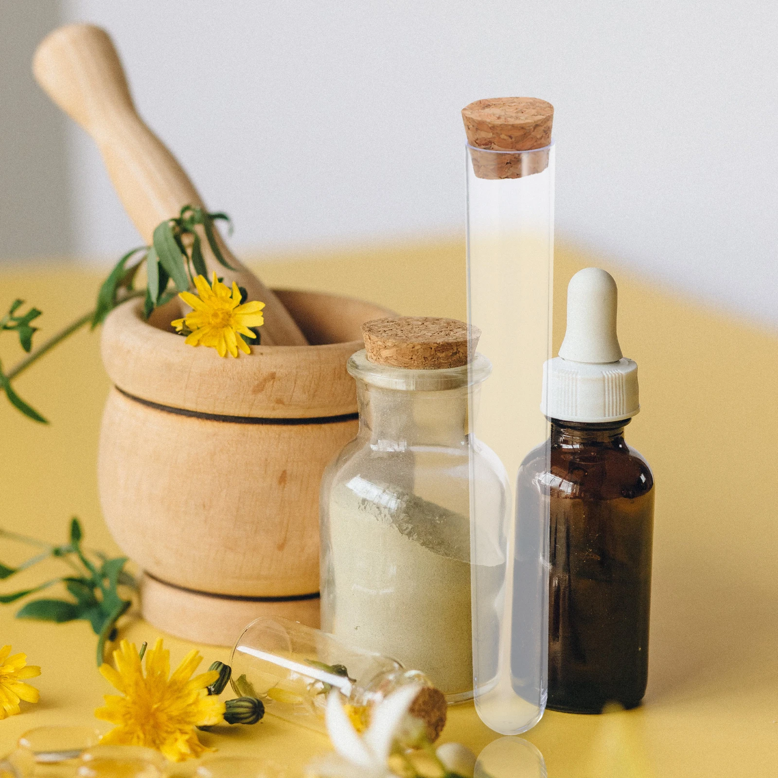 

25pcs 20x150mm Test Tubes Clear Empty Vials Cork Stopper Lab Sample Storage Travel Plastic Reusable Lightweight