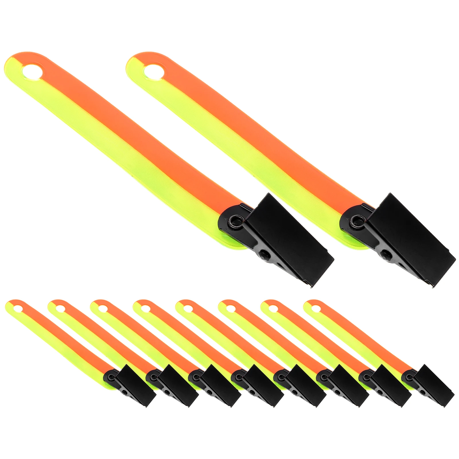 

12Pcs Reflective Clips Fluorescent Band Waterproof Trail Marking Clip Outdoor Glow Clip for Hunting Gear Hunting Accessories