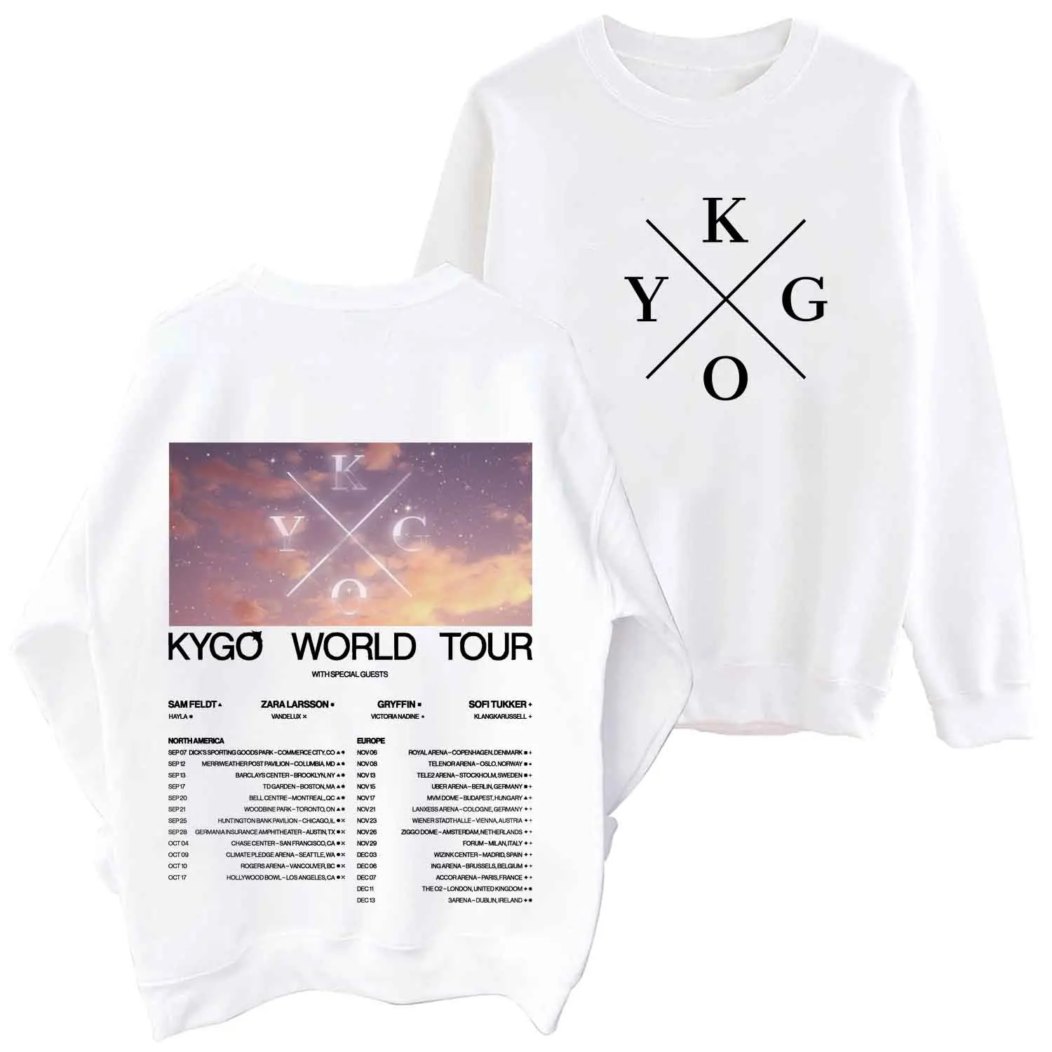 Kygo World Tour-Sweat à Capuche à Manches sulfet Col Rond pour Homme et Femme, Vêtement Décontracté avec Impression Régulière, Printemps et Automne 2024