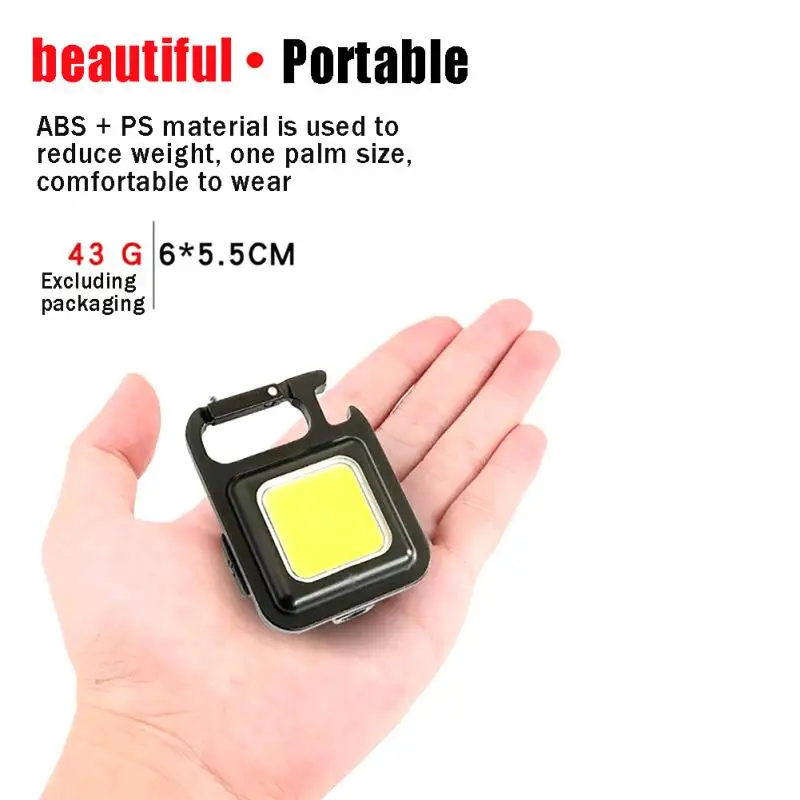 Multifunctional Mini Keychain Light COB Portable Type-c Charging Emergency High-brightness Camping Light