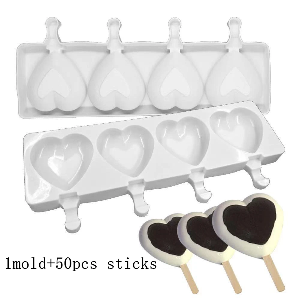 8-gaats siliconen ijsvorm Magnum siliconen mal DIY vruchtensap Ice Pop Cube Maker ijsbakje ijslollyvorm bakken accessoire