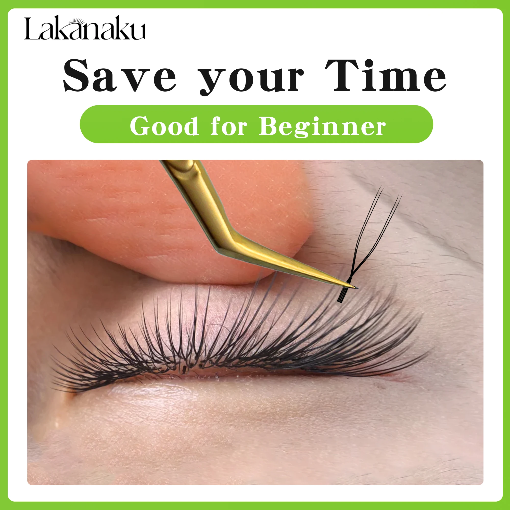 LAKANAKU U Lash Shape Eyelashes Extensions B Curl U YY Lash Shaped Bloom Eye Lashes Natural Soft DIY Premade Fan Lash Extensions