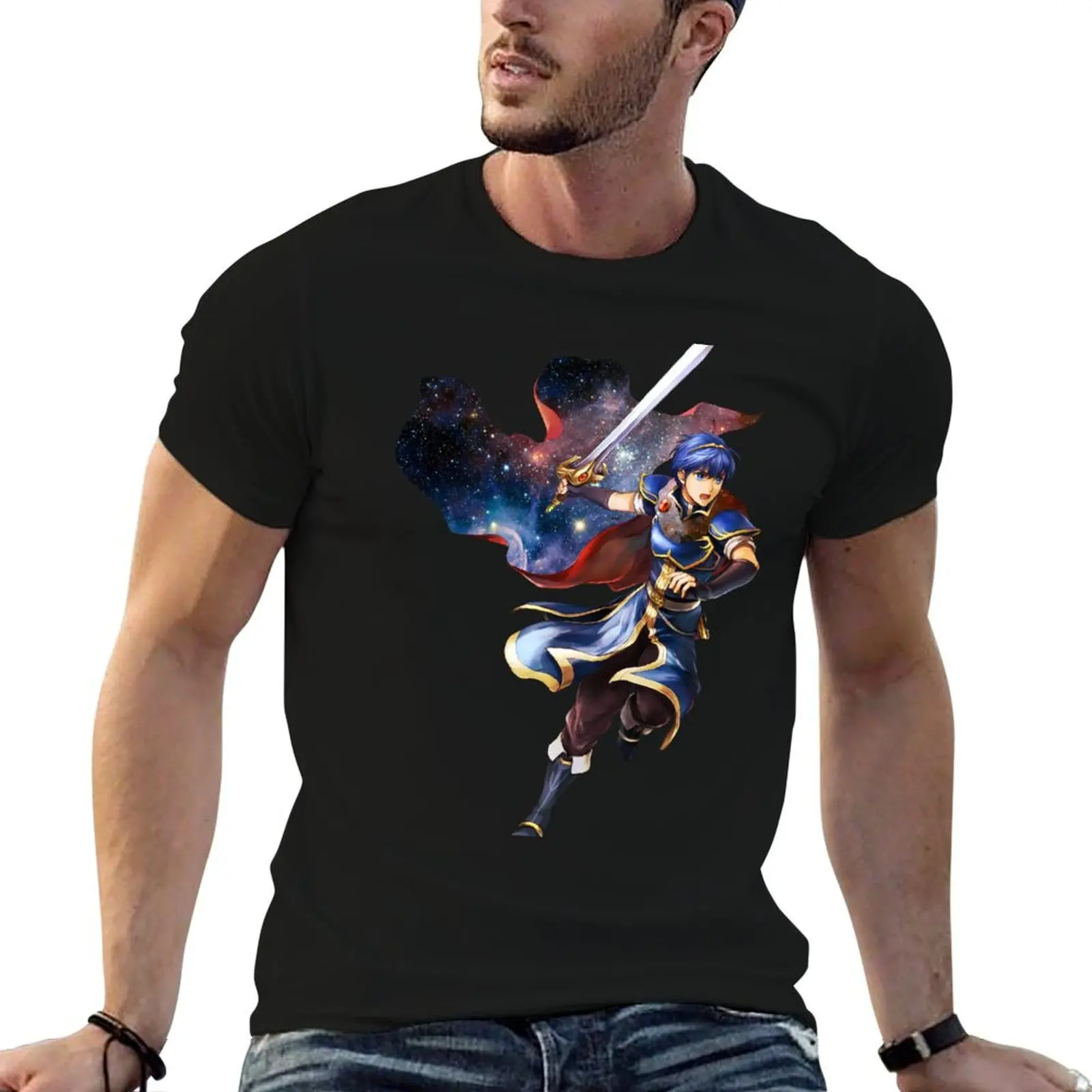 

Marth (Fire Emblem) -- Space Aesthetic T-Shirt t shirt men 100% cotton luxury brand man t shirt summer T-Shirt