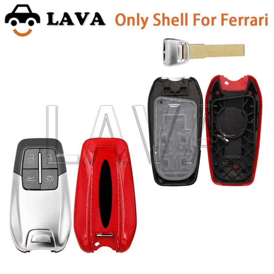 LAVA Key Shell For Ferrari 458 588 488GTB LaFerrari 2014-2020 high-quality Smart Key Shell With Logo With Blade