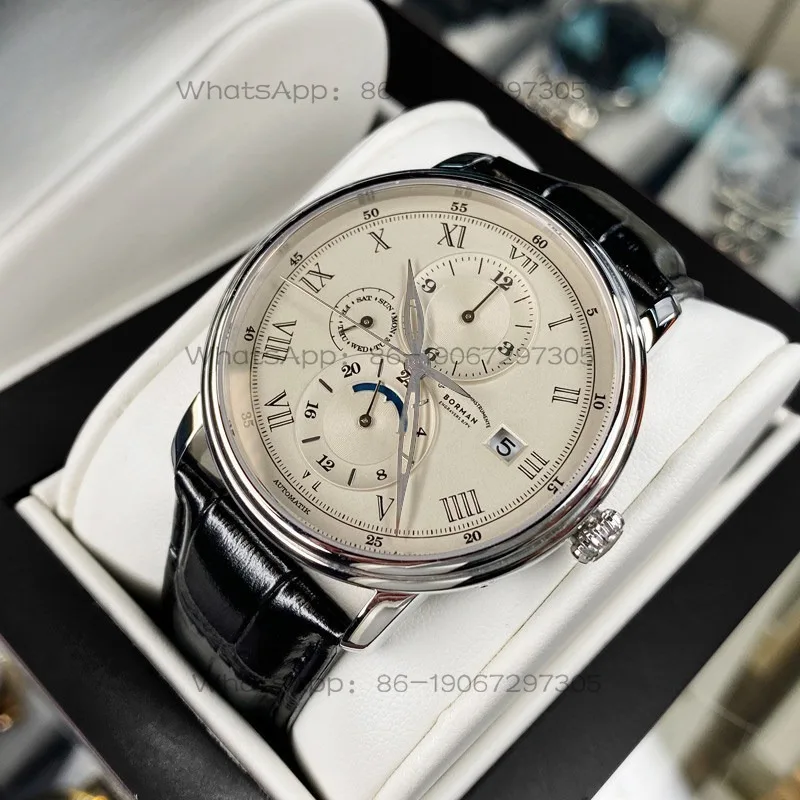 Men's Mechanical Watches, Fully Automatic Waterproof Genuine Leather Men's Watches
