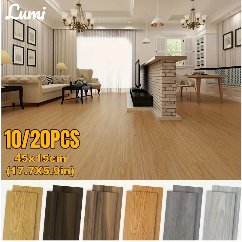 Easy To Install Flooring Sticker Thick Durable Self-Adhesive Wood Grain Vinyl Flooring Tile for Renovation Floor Wall Decoration