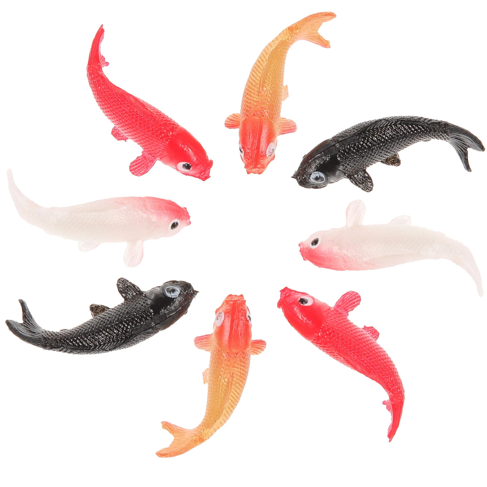 10 Pcs House Model Mini Figurines Toy Miniature Fish Models Plastic Animals Fake Goldfish Tiny