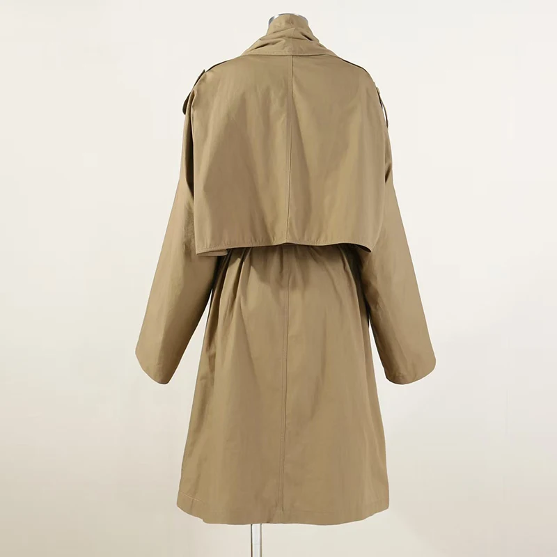 여성용 긴팔 코트, 캐주얼 레트로 핏 트렌치 코트, 타이 프론트 롱 재킷, 고급 순면, 가을, 새로운 스타일,