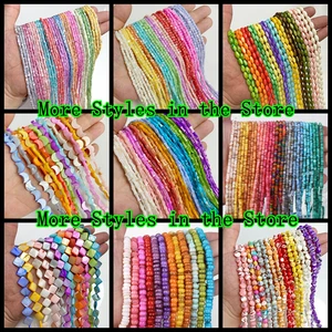 Natürlich von Süßwasserschalenperlenröhrchen, gefärbte Perle der Perle, lose Konten, um Schmuck zu machen, Rondelle Abstandhalter, Farbe, 7,5 6 Hauptverkaufsdekoration von Concha - №5