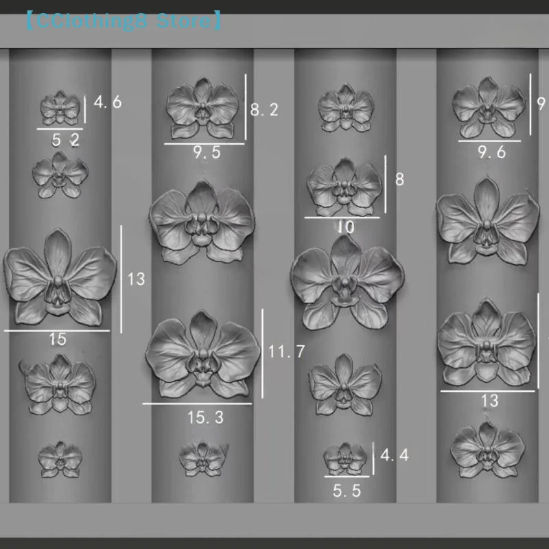 Molde de silicona 3D para uñas con diseño de flor de Phalaenopsis, diseño de orquídea mariposa, para manicura DIY【AliS8】