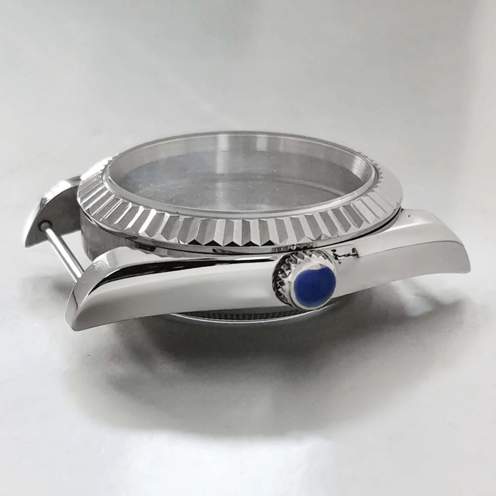 36mm Toothed Ring Stainless Steel Watch Case Sapphire Glass Watches Replacement Accessories for NH35/NH36/4R Movement