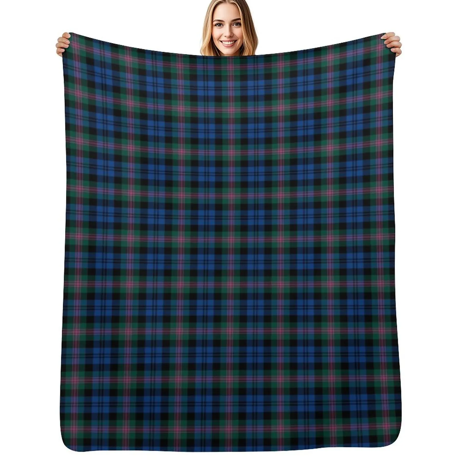 

Clan Baird Tartan Blue and Green Plaid Throw Blanket Plush Fashion Sofas For Decorative Sofa Softest Blankets
