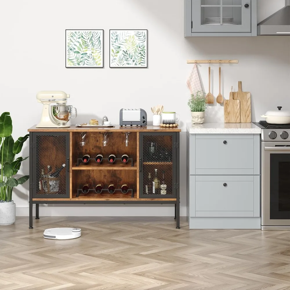 アップグレードされたワインバーキャビネット（背面パネル付き）、LEDライトと電源コンセント付きのリカーキャビネット、調節可能な棚、グラスホルダー