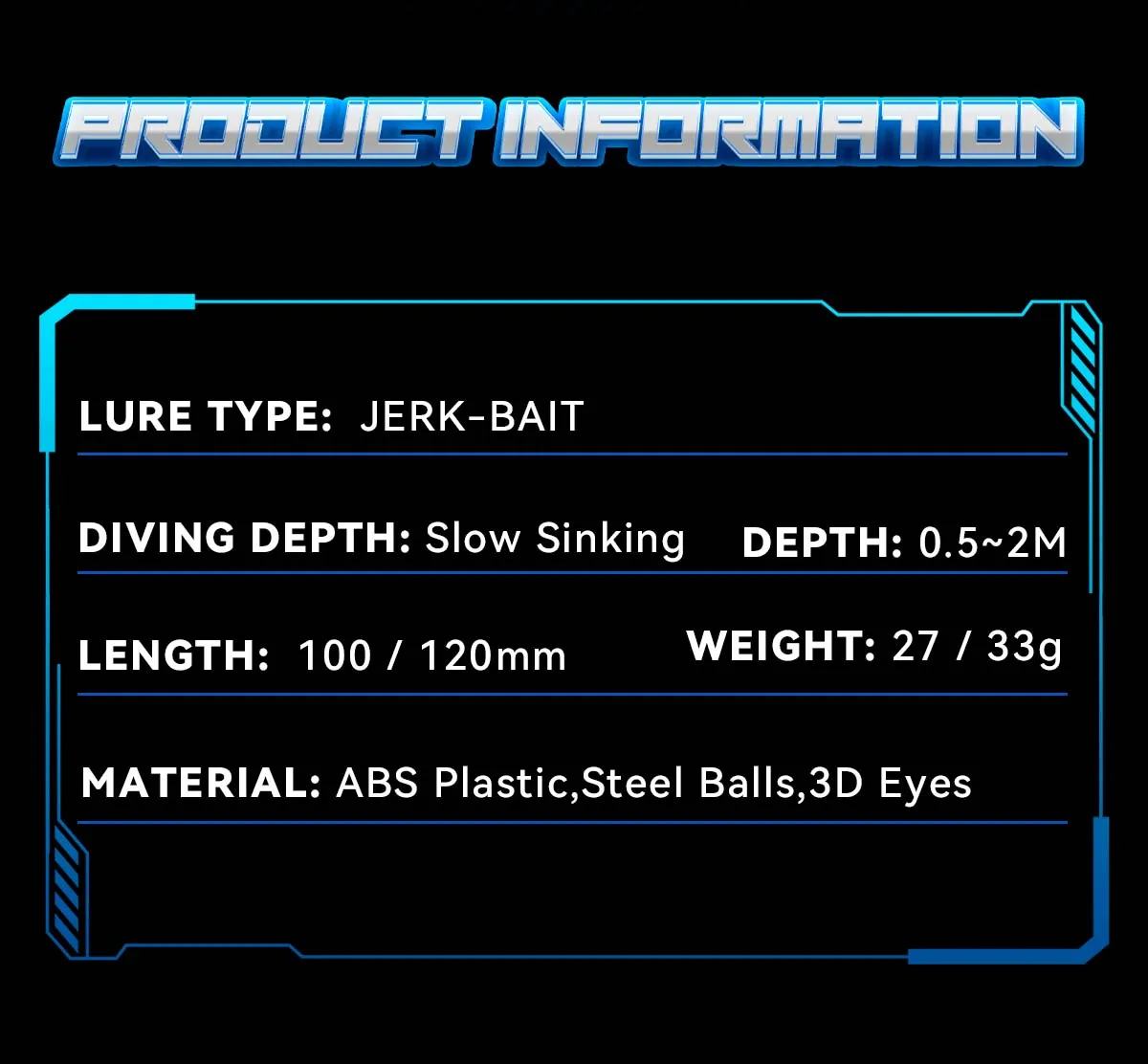 10 cm 27 g 12 cm 33 g Langsam sinkende VIB Neue Jerkbait Angelköder Stille Köder Hechtköder Künstliche Wobbler Pesca Leurre Barsch – Detail 2