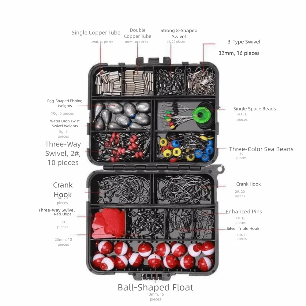 

Набор рыболовных снастей Sphere Floats, кривошипные крючки, комплект деталей для ловли карпа, сферический поплавок с коробкой, набор рыболовных принадлежностей