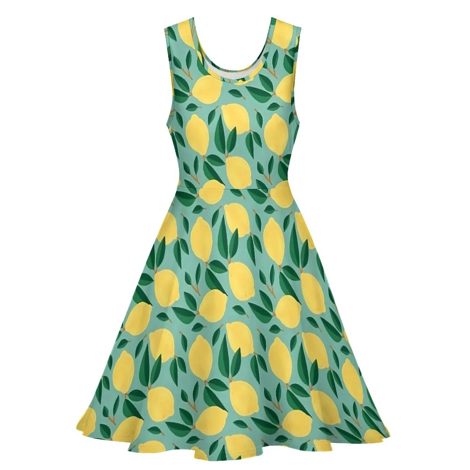 Fruit Print Dress Marley Lemon Beach Dresses Sleeveless Street Fashion Skate Dress Women Graphic Vestidos Gift