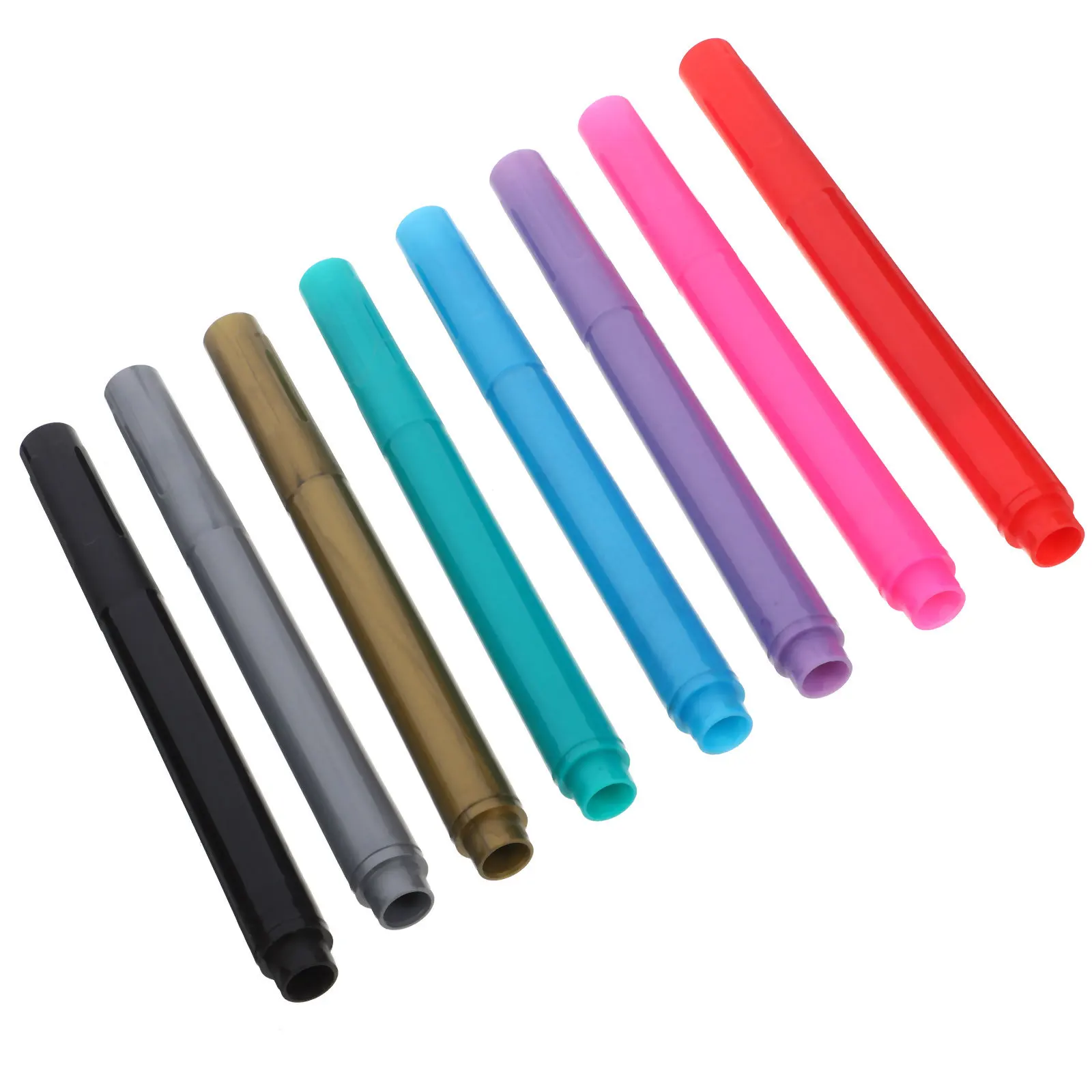 8 قطعة علامات كأس للنبيذ اللامع أقلام معدنية قابلة للغسل سريعة الجفاف لتحديد الأواني الزجاجية سكرابوكينغ تحية يدوية