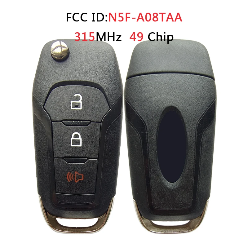 

TX018072 For Ford Flip Remote Key 2+1 Button 315MHz 49Chip FCC ID: N5F-A08TAA OEM #:FL3T-15K601-AB