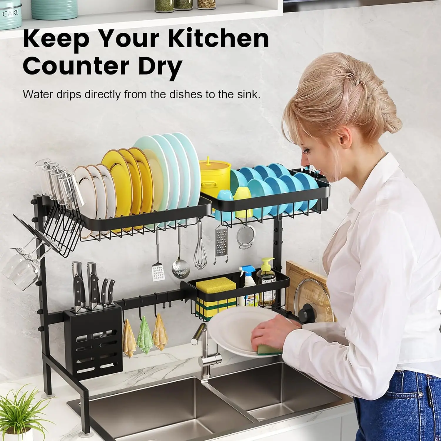 Large Over The Sink Dish Drying Rack (33.4