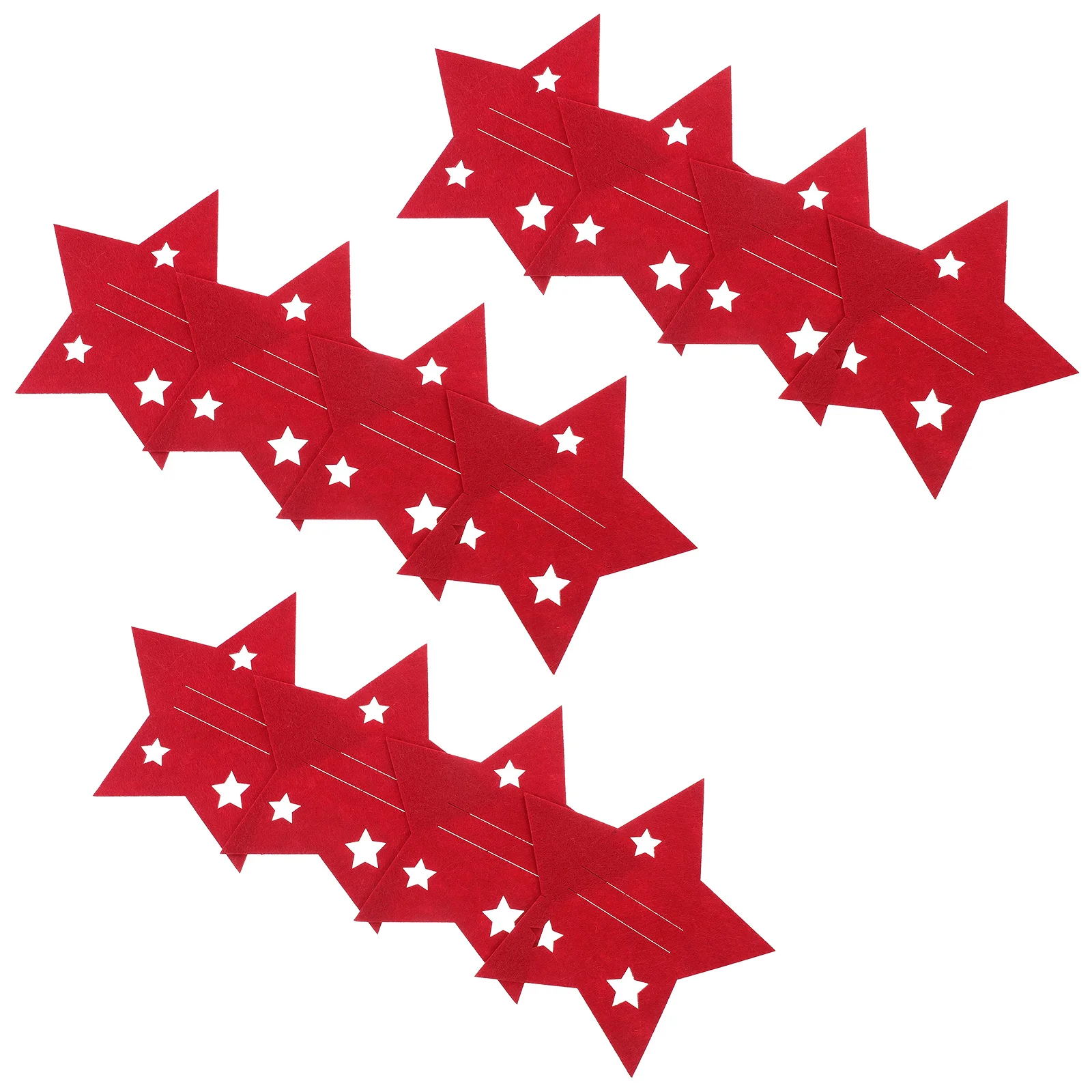 

12Pcs Xmas Silverware Holder Star Shape Cutlery Pouches Christmas Party Decor Felt Material Practical Silverware Holder