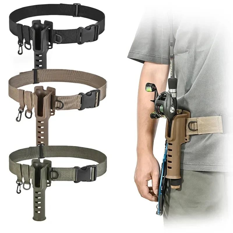 

Adjustable Fishing Rod Belt Holder Wading Belt with Lure Insertion Hanging Buckle Portable Waist Support for Fishing Tackle