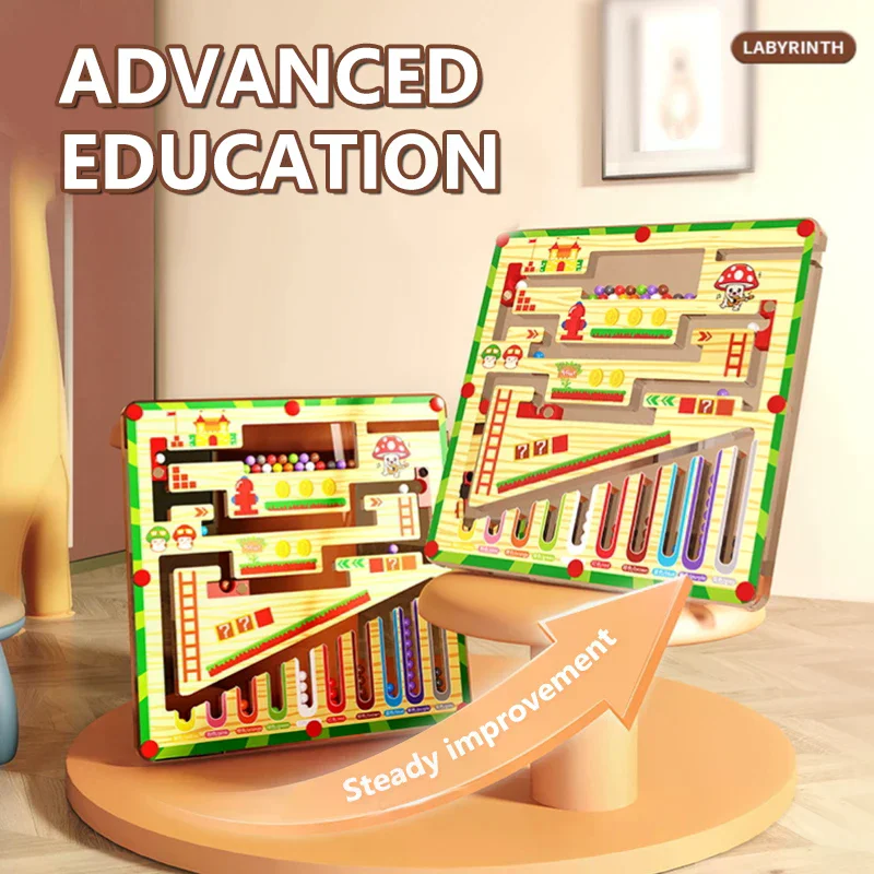 Magnetyczna gra labiryntowa dla maluchów; Wspomaga naukę pisania i rozwoj myślenia logicznego; Nadaje się do wczesnej edukacji dla dzieci w wieku 3 lat.